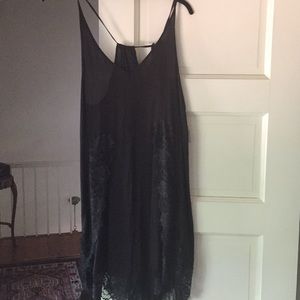 Free People NWT black lace slip dress